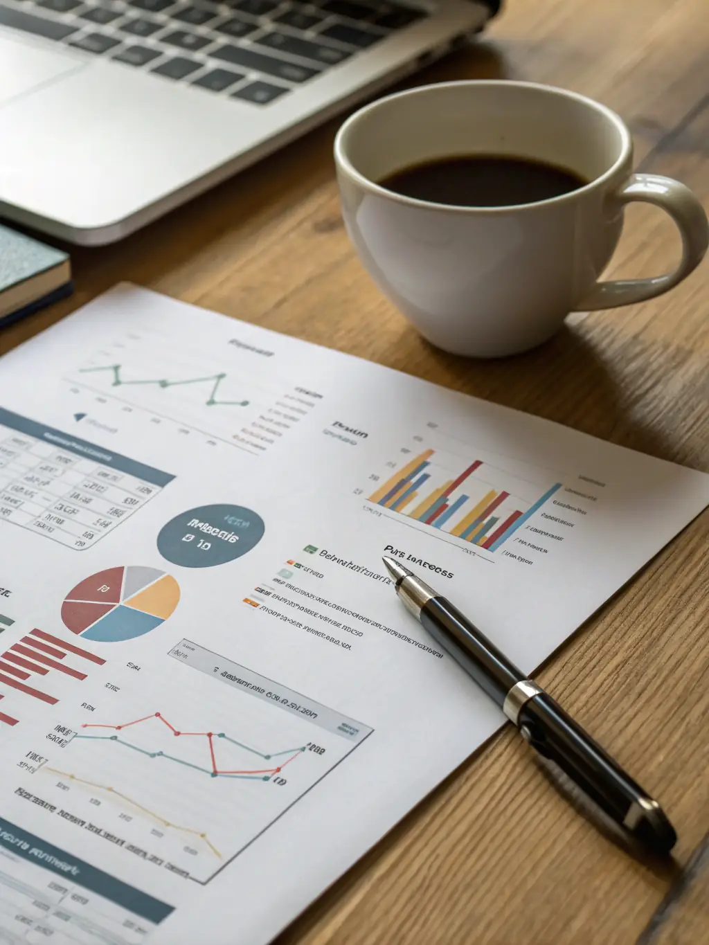 An image of a detailed report with charts and a checklist, illustrating the diagnostic process for LeMay Consulting's Marketing Analysis Kit.