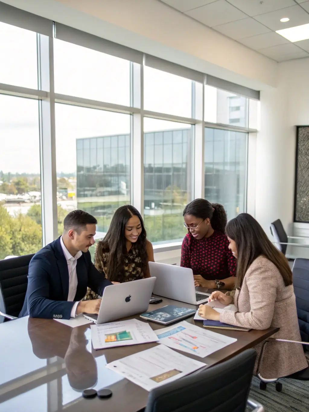 A team of marketing experts collaborating on a strategy, showcasing the collaborative and results-driven approach of LeMay Consulting.
